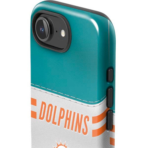 NFL Miami Dolphins White Striped iPhone 16e Impact Case