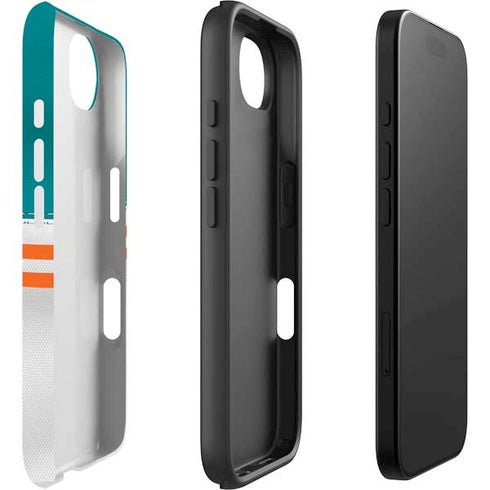 NFL Miami Dolphins White Striped iPhone 16e Impact Case