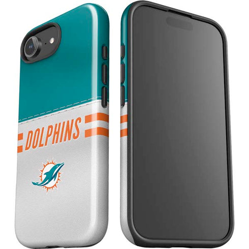 NFL Miami Dolphins White Striped iPhone 16e Impact Case
