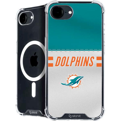 NFL Miami Dolphins White Striped iPhone 16e MagSafe Case