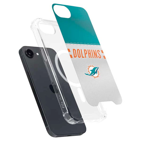 NFL Miami Dolphins White Striped iPhone 16e MagSafe Case