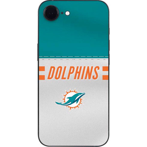 NFL Miami Dolphins White Striped iPhone 16e Skin