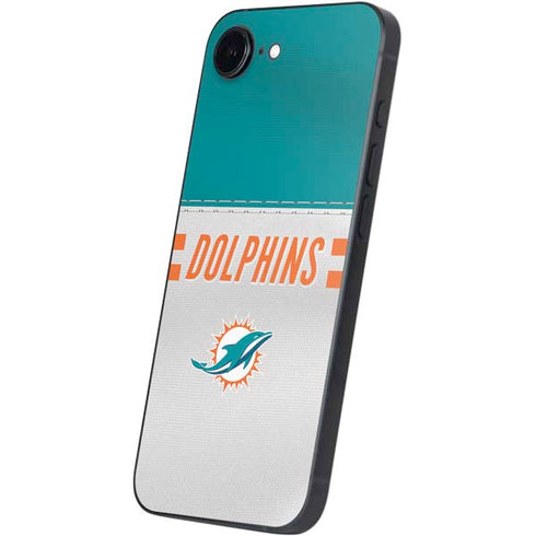 NFL Miami Dolphins White Striped iPhone 16e Skin