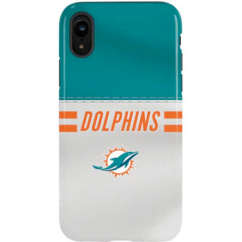 NFL Miami Dolphins White Striped iPhone XR Pro Case