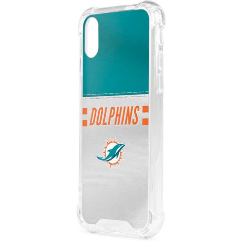 NFL Miami Dolphins White Striped iPhone XS Clear Case
