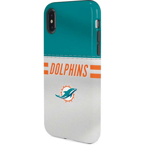 NFL Miami Dolphins White Striped iPhone XS Pro Case
