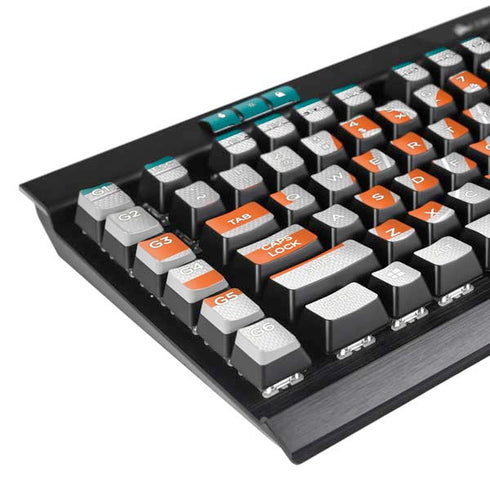 NFL Miami Dolphins White Striped K95 RGB PLATINUM Mechanical Gaming Keyboard Skin