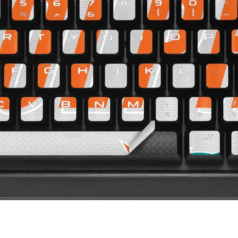 NFL Miami Dolphins White Striped K95 RGB PLATINUM Mechanical Gaming Keyboard Skin