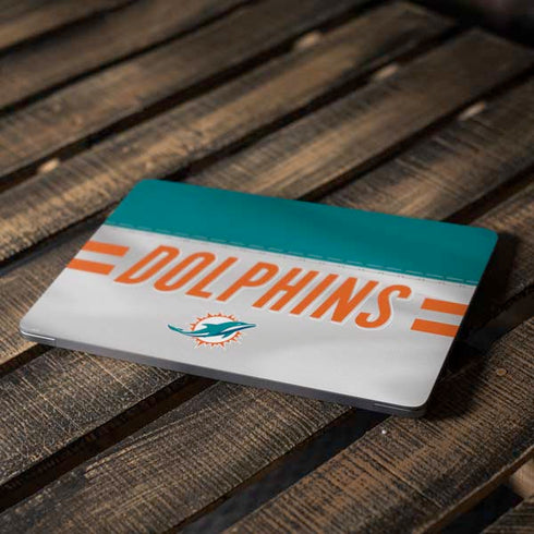 NFL Miami Dolphins White Striped Apple MacBook Air Skin