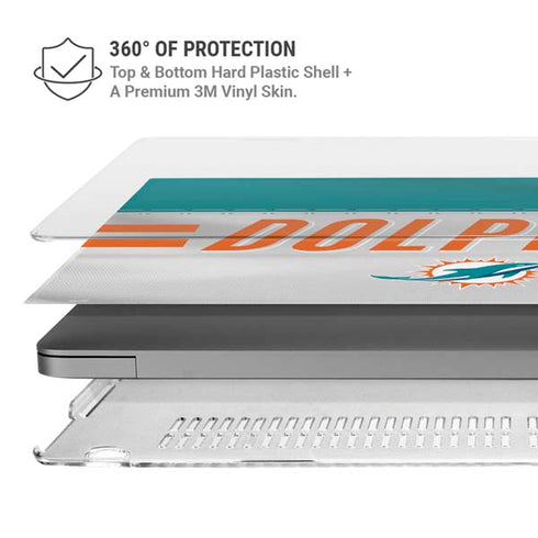 NFL Miami Dolphins White Striped MacBook Cases