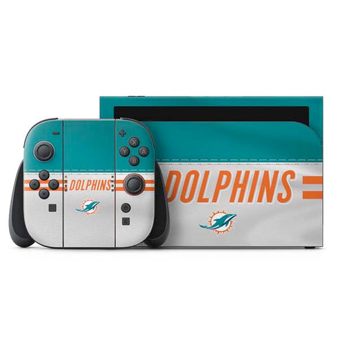 NFL Miami Dolphins White Striped Nintendo Skins