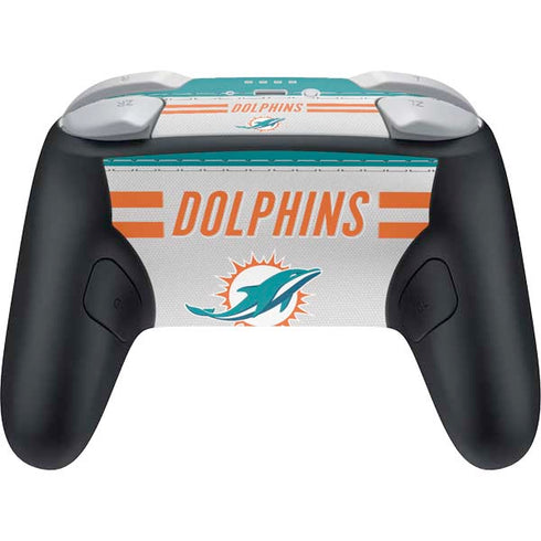 NFL Miami Dolphins White Striped Nintendo Switch 2 (2025) Pro Controller Skin