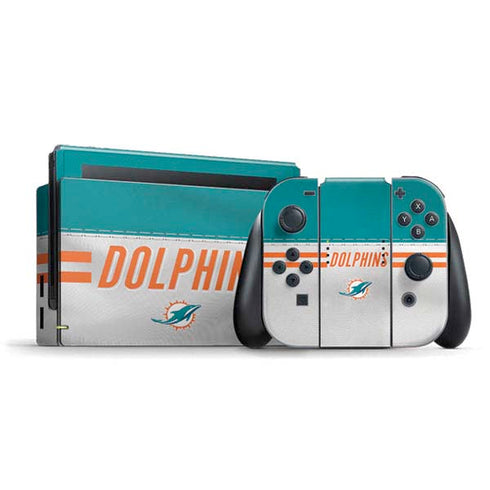 NFL Miami Dolphins White Striped Nintendo Skins