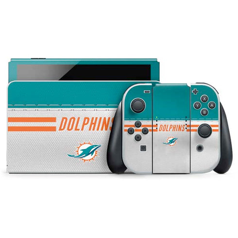 NFL Miami Dolphins White Striped Nintendo Skins