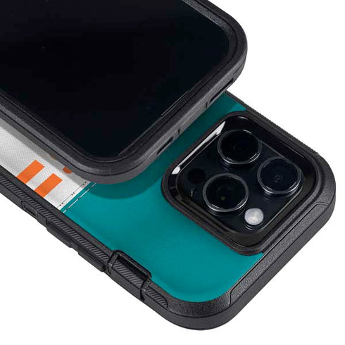 NFL Miami Dolphins White Striped Otterbox Defender iPhone Skin