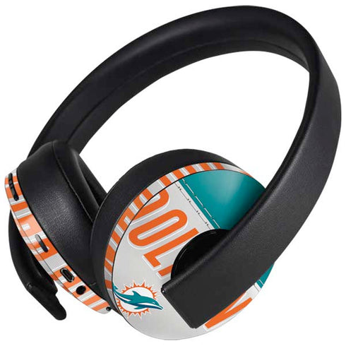 NFL Miami Dolphins White Striped PlayStation 4 Gold Wireless Headset Skin
