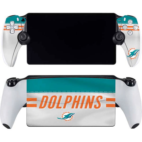 NFL Miami Dolphins White Striped PlayStation Portal Remote Player Skin