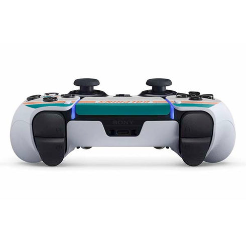 NFL Miami Dolphins White Striped PS5 DualSense Edge Pro Controller Skin
