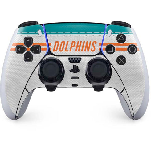 NFL Miami Dolphins White Striped PlayStation PS5 Skins