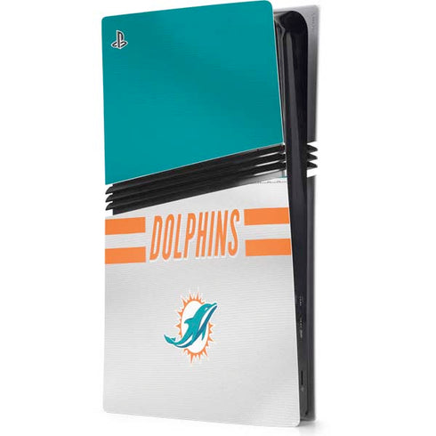 NFL Miami Dolphins White Striped PlayStation PS5 Skins