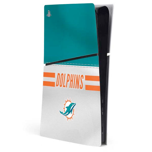 NFL Miami Dolphins White Striped PlayStation PS5 Skins