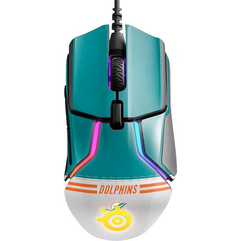 NFL Miami Dolphins White Striped SteelSeries Rival 600 Gaming Mouse Skin