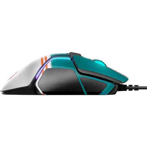 NFL Miami Dolphins White Striped SteelSeries Rival 600 Gaming Mouse Skin
