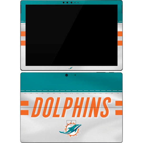 NFL Miami Dolphins White Striped Surface Pro 7 Skin