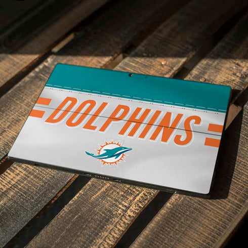 NFL Miami Dolphins White Striped Surface Pro 7 Skin