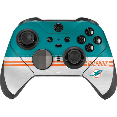 NFL Miami Dolphins White Striped Xbox Elite Wireless Controller Series 2 Skin