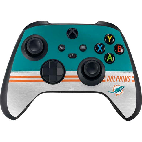 NFL Miami Dolphins White Striped Xbox Series X Bundle Skin