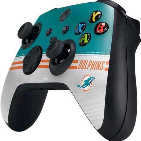 NFL Miami Dolphins White Striped Xbox Series X Controller Skin