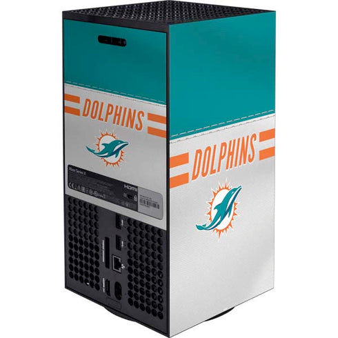 NFL Miami Dolphins White Striped XBox Series X Digital Edition Bundle Skin