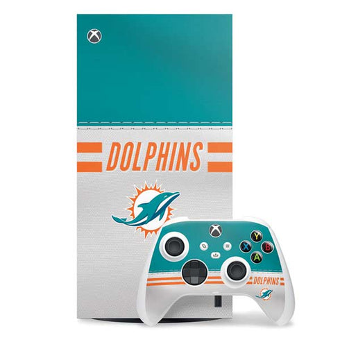 NFL Miami Dolphins White Striped Xbox Series X Skins
