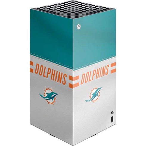 NFL Miami Dolphins White Striped XBox Series X Digital Edition Console Skin