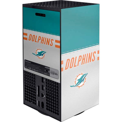 NFL Miami Dolphins White Striped XBox Series X Digital Edition Console Skin