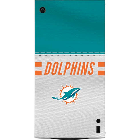 NFL Miami Dolphins White Striped XBox Series X Digital Edition Console Skin