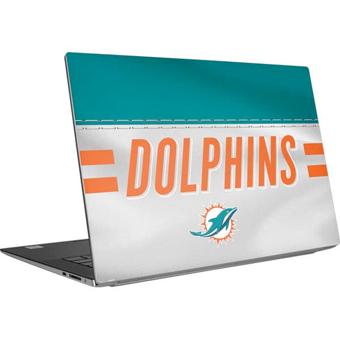 NFL Miami Dolphins White Striped Dell XPS Skin