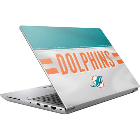 NFL Miami Dolphins White Striped HP ZBook Fury 16 G10 Skin