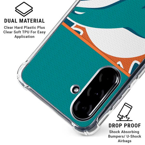 NFL Miami Dolphins Zone Block Galaxy A36 5G Clear Case