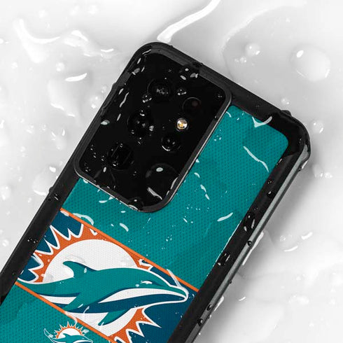 NFL Miami Dolphins Zone Block Galaxy S24 Ultra Waterproof Case