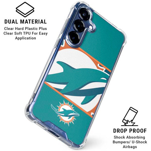 NFL Miami Dolphins Zone Block Galaxy S25 Clear Case