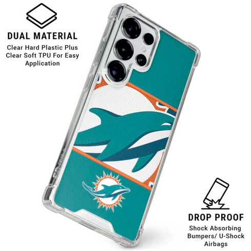 NFL Miami Dolphins Zone Block Galaxy S25 Ultra Clear Case