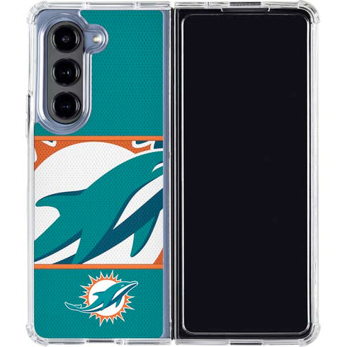 NFL Miami Dolphins Zone Block Galaxy Z Fold5 5G Clear Case