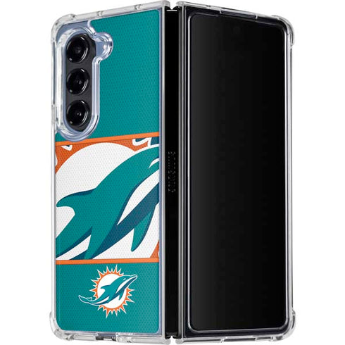 NFL Miami Dolphins Zone Block Galaxy Z Fold5 5G Clear Case