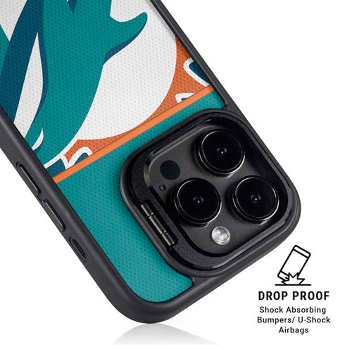 NFL Miami Dolphins Zone Block iPhone 13 Pro Max Kickstand Case