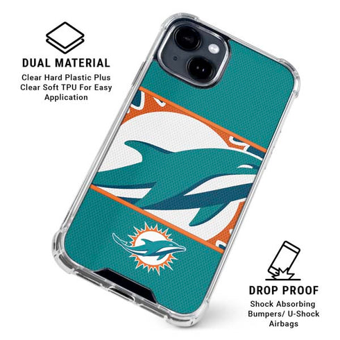 NFL Miami Dolphins Zone Block iPhone 15 Clear Case