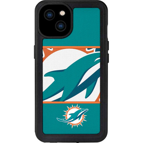 NFL Miami Dolphins Zone Block iPhone 15 Plus Waterproof Case