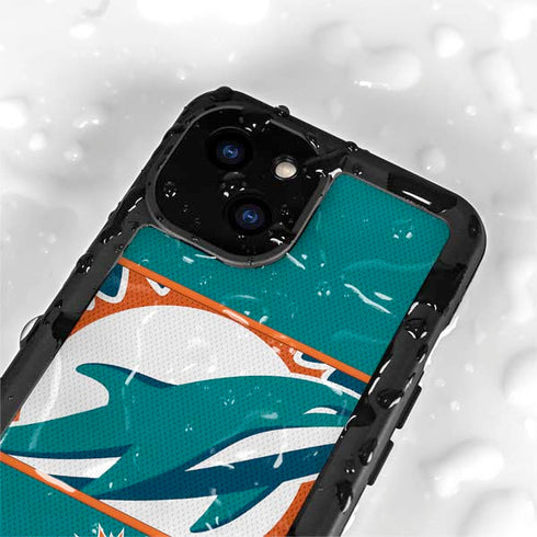 NFL Miami Dolphins Zone Block iPhone 15 Plus Waterproof Case