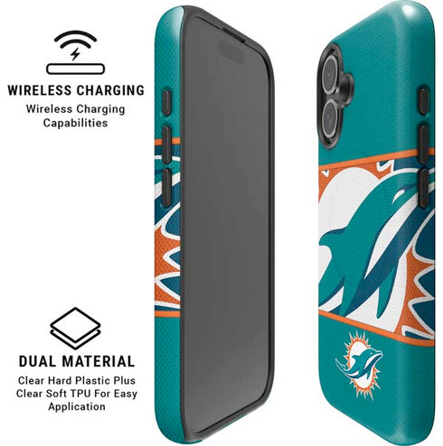 NFL Miami Dolphins Zone Block iPhone 16 Magsafe Impact Case